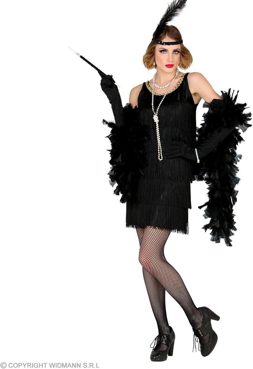 Jaren 20 Danseressen Kostuum | Bouncing Betty Flappert Er Op Los | Vrouw | Medium | Carnaval kostuum | Verkleedkleding